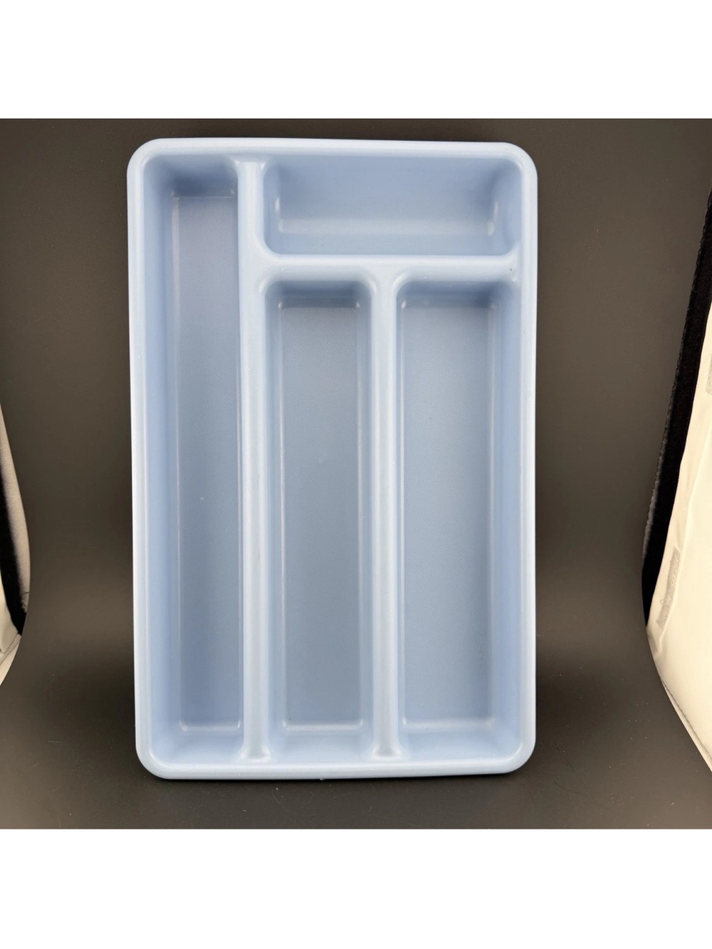 Vintage BLUE Rubbermaid Small Cutlery Silverware Flatware Tray Plastic 0522